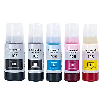 Obrazek Epson 106 105+106-MULTIPACK kompatibilní ink bottle, barva náplně azurová, purpurová, žlutá, černá, photo černá