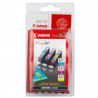 Obrazek Canon 521 2934B010 originální inkoustová kazeta blistr, barva náplně azurová/purpurová/žlutá/černá
