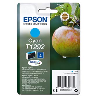 Obrazek Epson T1292 C13T12924012 originální inkoustová kazeta, barva náplně azurová, výtěžnost cartridge 485 stran