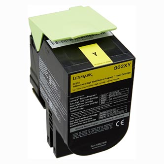 Obrázek Lexmark originální toner 80C2XY0, yellow, 4000str., return, extra high capacity, Lexmark CX510de, CX510dhe, CX510dthe Obrazek 107187