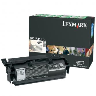 Obrazek Lexmark X651A11E originální tonerová kazeta, barva náplně černá, výtěžnost cartridge 7000 stran