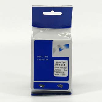 Obrazek Master tape kompatibilní páska do tiskárny štítků, pro Brother, PT-S161, černý tisk/průsvitný podklad, nelaminovaná, 8m,