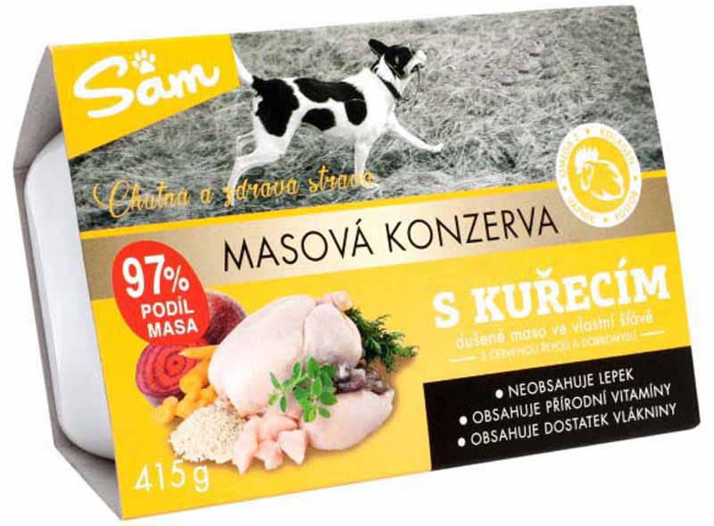 SAM s kuřecím pro psy - konzerva 415g