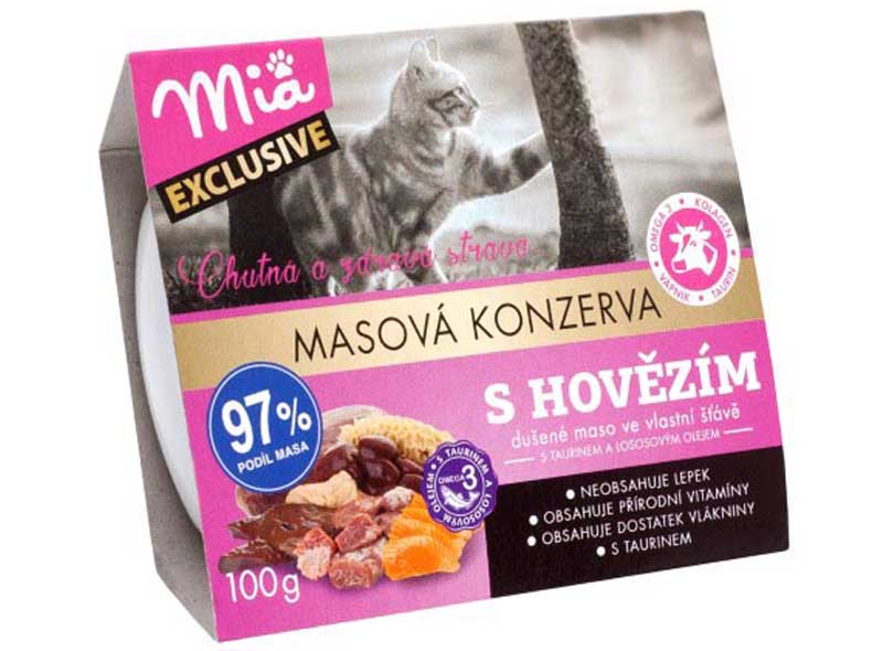 MIA s hovězím pro kočky - konzerva 100g