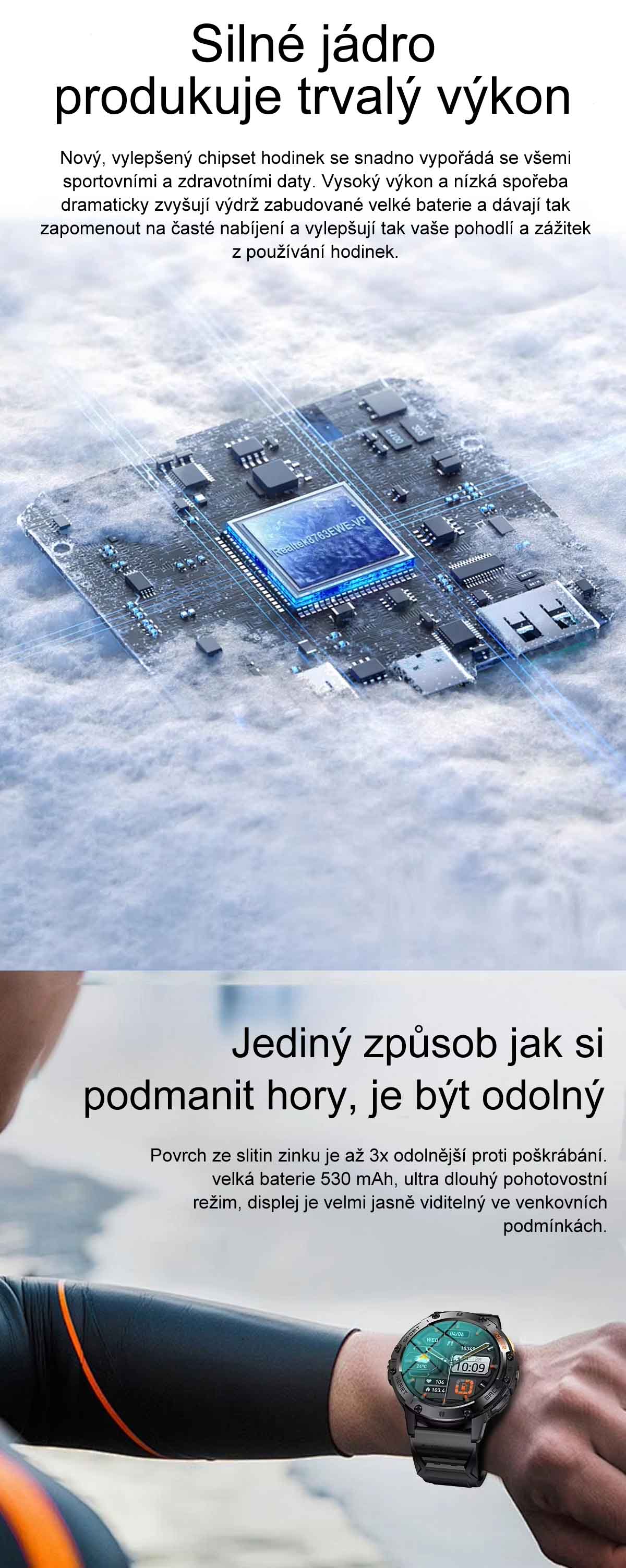 Chytré hodinky smart watch v češtině, s telefonováním, krokoměrem, oxymetrem, měřením tepu, tlaku, PW-165, černé s černým páskem