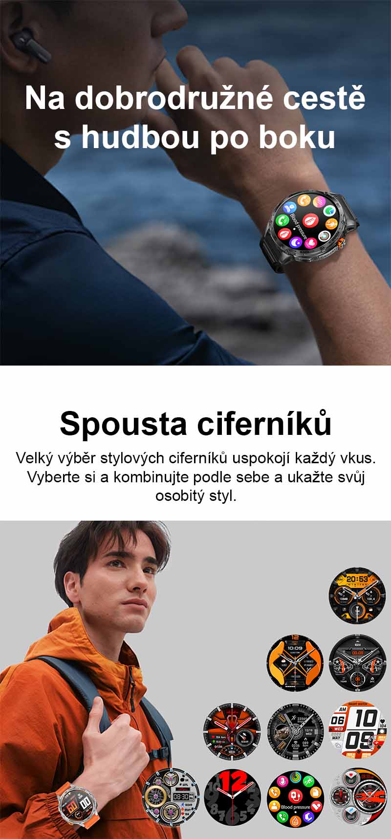 Chytré hodinky PW-169 černé s telefonováním a AMOLED displejem