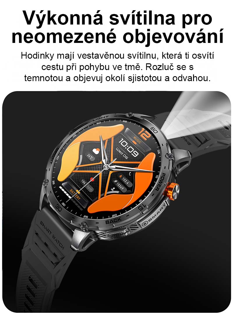 Chytré hodinky PW-169 černé s telefonováním a AMOLED displejem