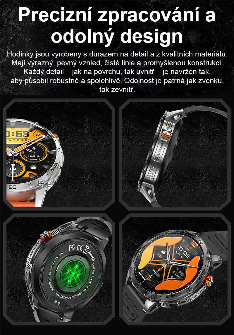 Chytré hodinky PW-169 černé s telefonováním a AMOLED displejem